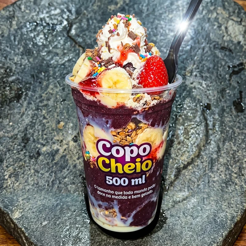 Copo Cheio 500 ml, Copo Cheio Açaí