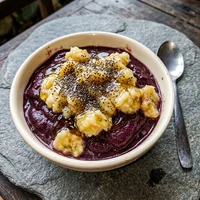Açaí Fit com Banana e Chia, Copo Cheio Açaí