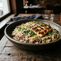 Arroz Cremoso de Carne de Sol e Coalho, Fogo e Farinha