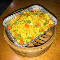 Arroz Frito com Legumes, Pote de Bambu