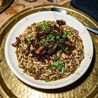 Arroz com Lentilha e Cebola Frita, Esfiharia Forno Aberto