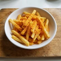 Batata Frita com Queijo em Pó, Dupla Fritura
