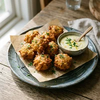 Bolinho de Bacalhau com Molho de Limão, Pastelaria Maré Cheia