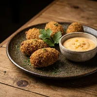 Bolinho de Feijoada com Aioli de Laranja, Fogo e Farinha
