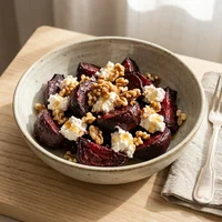 Bowl de Beterraba Assada com Queijo de Cabra, Horta Urbana