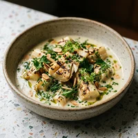 Bowl de Palmito Grelhado com Beurre Blanc Vegetal, Clorofila