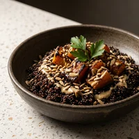 Bowl de Quinoa Negra com Abóbora Defumada, Clorofila