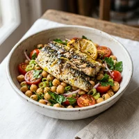 Bowl de Sardinha Assada com Grão-de-Bico, Mar & Folha