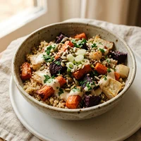 Bowl Vegano de Quinoa com Legumes de Raiz, Casa Quinoa