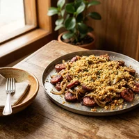 Calabresa Acebolada com Farofa, Sertão em Forno