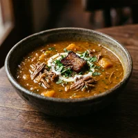 Caldo de Costela Defumada com Abóbora Assada, Atelier Velouté