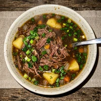 Caldo de Costela Desfiada, Panela de Ferro