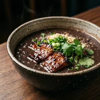 Caldo de Feijão com Barriga de Porco Glaceada, Atelier Velouté
