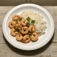 Camarão ao Alho com Arroz, Camarão & Coentro