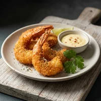 Camarão Empanado com Panko, Ostra Negra