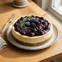 Cheesecake de Amora com Base de Aveia, Bandeja Nórdica