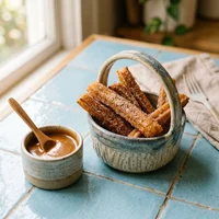 Cesta de Churros com Cajeta, Paleta Sol e Sal