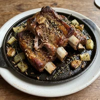Costela Suína com Erva-Doce, Brasa e Horta