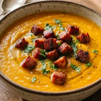 Creme de Abóbora com Chouriço, Cozido & Caldo