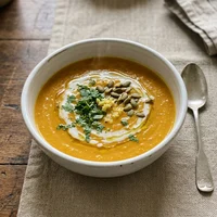 Creme de Abóbora com Leite de Coco, Verde Caldo