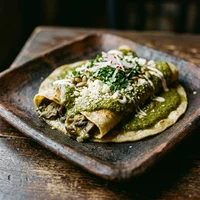 Enchilada de Cogumelo ao Mole Verde, Xocolatl Cocina