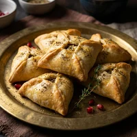Esfiha Fechada de Queijo de Cabra, Cedro e Sumagre