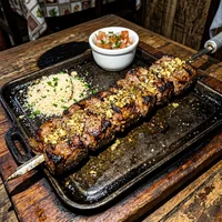 Espeto de Alcatra com Alho, Brasa de Rua