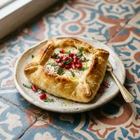 Fatayer de Queijo com Romã, Za'atar e Grelha