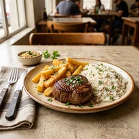Filé com Fritas de Macaxeira, Marmitaria Casa de Farinha