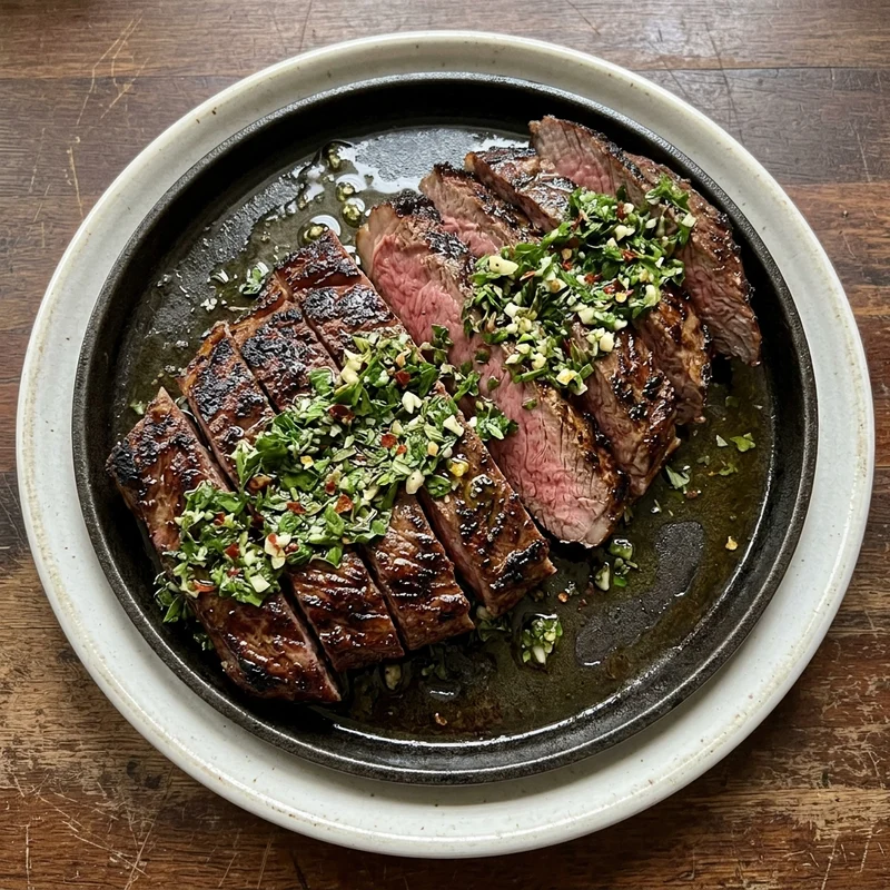 Fraldinha com Chimichurri de Horta, Brasa e Horta