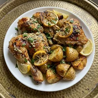 Frango com Batata ao Alho e Limão, Mesa do Cedro