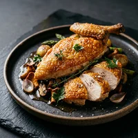 Suprême de Frango com Pele Crocante, Coquelet Dourado