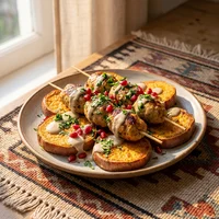 Kafta de Frango com Batata-Doce, Forno de Lastro