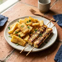 Macaxeira Frita com Queijo Coalho na Brasa, Casa de Farinha