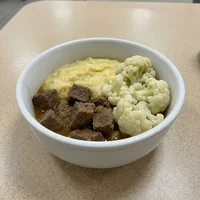 Marmita de Carne Magra com Purê de Mandioquinha, Marmita Leve