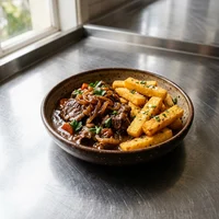 Marmita de Carne de Panela com Polenta Frita, Marmitaria Ponto do Chef