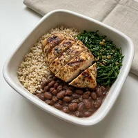 Marmita de Frango com Arroz e Feijão, Proteína Viva