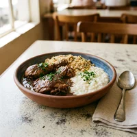 Marmita de Frango Cabidela com Arroz de Leite, Marmitaria Casa de Farinha