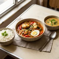 Marmita de Peixada com Ovo e Pimentão, Marmitaria Peixe na Folha