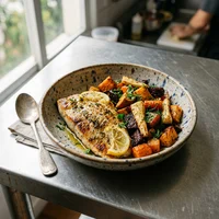 Marmita de Peixe Branco com Legumes Assados, Marmitaria Ponto do Chef