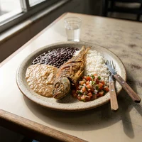 Marmita de Peixe Frito com Pirão, Marmitaria Peixe na Folha