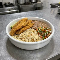Marmita de Peixe Frito com Arroz de Alho, Marmitaria Tampa Azul