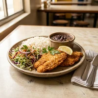 Marmita de Filé de Peixe à Milanesa, Marmitaria Peixe na Folha