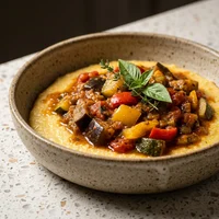 Marmita de Ratatouille com Polenta Cremosa, Clorofila