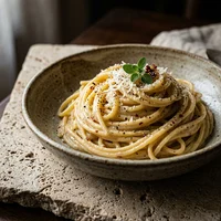 Espaguete Cacio e Pepe com Pimenta Fermentada, Radice