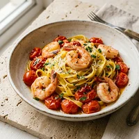 Talharim com Camarão ao Tomate-Cereja, Mare Nostro