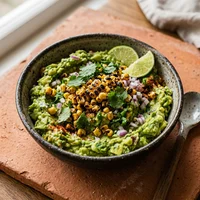Guacamole com Milho Tostado, Brasa e Milho