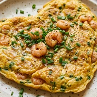 Omelete de Camarão com Cebolinha, Mar & Folha