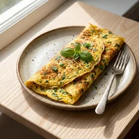 Omelete de Ovo Caipira com Ervas Frescas, Horta Urbana