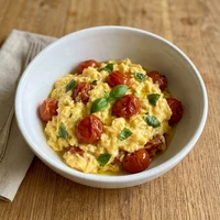 Ovos Mexidos com Tomate Confitado, Folha & Ovo